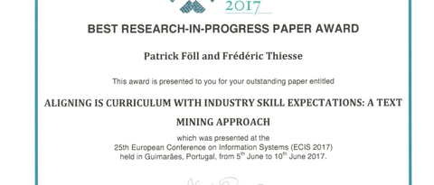 Best Research-in Progress-Paper Award ECIS 2017