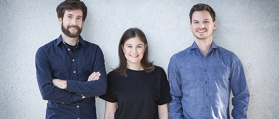 Fabian Taigel, Dr. Sarah Mehringer und Jan Meller (v.l.) sind das Team hinter dem Gründungsprojekt Level3 an der Uni Würzburg.