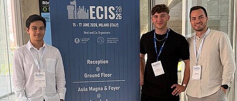 Martin Möhle, Nico Elbert und Manuel Zall auf der ECIS 2026 in Mailand