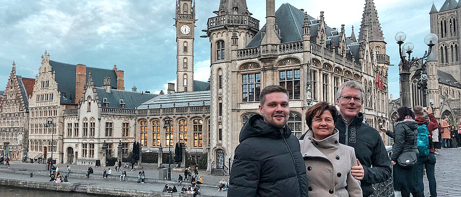 In seiner Zeit als Student in Gent bekam Lukas Kreß auch Besuch von seinen Eltern.