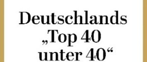 Urkunde von Alicia von Schenk zu Deutschlands Top 40 unter 40 