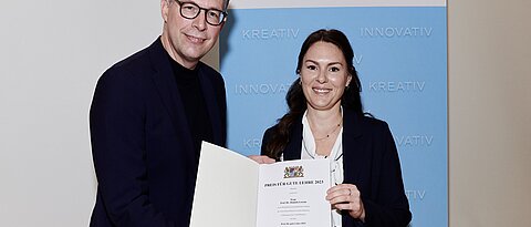 StM Markus Blume und Prof. Dr. Daniela Lorenz (© StMWK/Thomas Riese)